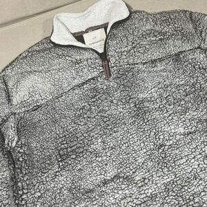 Turnrows Sherpa Pullover Gray‎ Fleece Sweater Quarter Zip Farmcore Menswear *XL